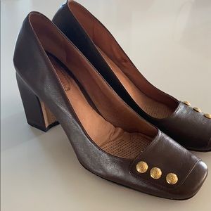 Corso Como brown leather heels